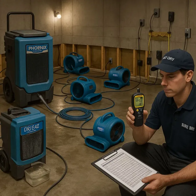 Structural Drying and Dehumidification process in Ross, OH